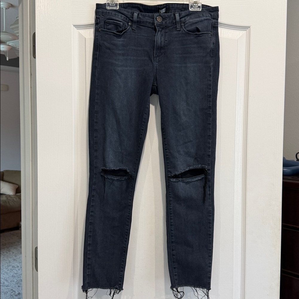 PAIGE Verdugo Ankle- Black Wash size 30